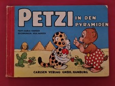 Petzi bei den Pyramiden Comic Buch Hardcover (1.A. iCarlsen 1954) Zustand 2