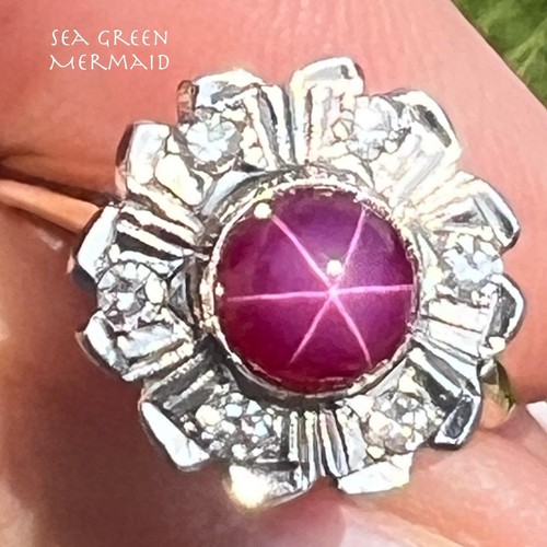 Karat gold ring - gold, roter