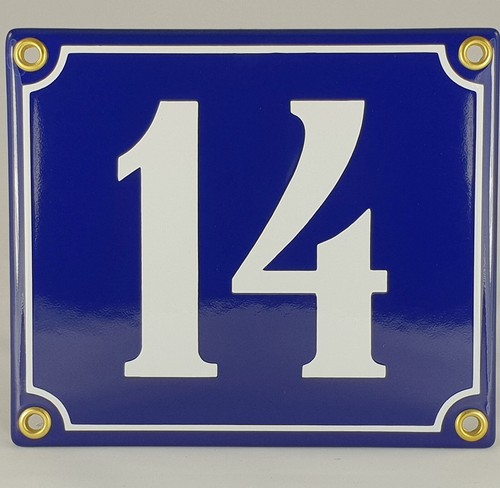 Emaille hausnummer blau - 14,