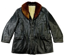 HERCULES Barnstormer US Vintage Pferdeleder Aero Lammfell Lederjacke Mantel 52 L