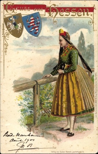 Wappen litho gruß - gruß, aus