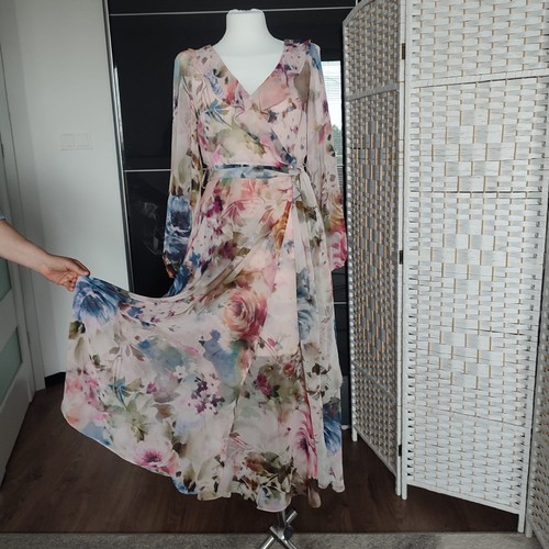 Swing maxikleid damen aquarell - maxikleid,