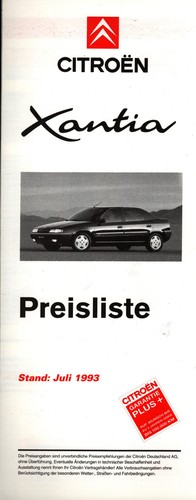 Preisliste citroen xantia - citroen,
