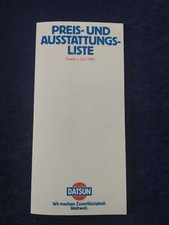 Datsun Cherry Sunny Violet Bluebird Laurel Skyline 280 ZX ZXT Prospekt 07.1980