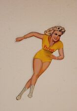 Original altes VEEDOL PIN UP Blechschild 50er Jahre Rarität