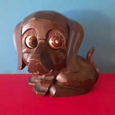 Oswald Uhrenfabrik Dackeluhr mit Augen Statt Zifferblatt. Holz und Mechanisch