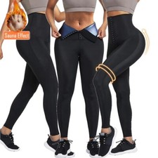 Damen Leggings Bauchweg Schwitzhose Thermo Sauna Abnehmen Laufhosen Sporthosen@