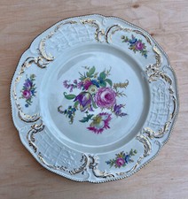 ROSENTHAL Porzellan Teller Diplomat Sanssouci Elfenbein Blumendekor Goldrand