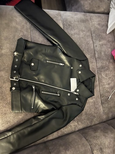 Damenjacke kunstleder schwarz - kunstleder,