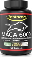 Tostoron Maca 6000 mg - 120 Kapseln extra stark + hochdosiert (100 g Dose)