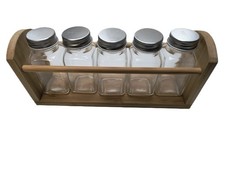 Gewürzregal Bambus mit 5 Vorratsgläsern