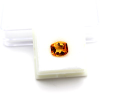 Citrin Edelstein facettierte Rechteckform fancy schliff Schmuck Basteln Sammeln