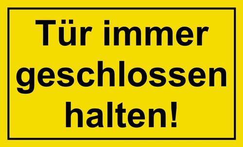 Schild tür immer - -,