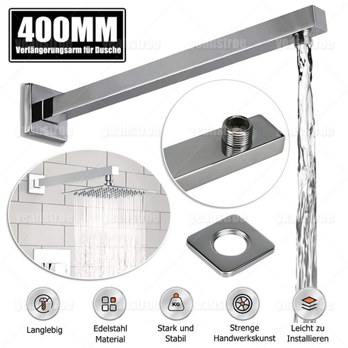 Edelstahl chrom duscharm 40cm - edelstahl,