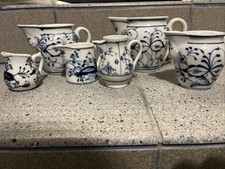 6 Antike Kaffe Milch Kännchen Porzellan Blumen Dekor Alt Antik Sehr Gut