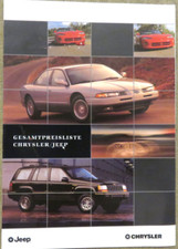 Chrysler Jeep Wrangler Cherokee Preisliste price list von 8/1993, 4 Seiten