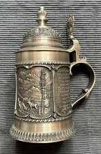 Vintage zinnkrug mit deckel - -,