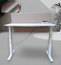 Wini Schreibtisch elektrisch höhenverstellbar Trennwand weiß 160x80 est0109
