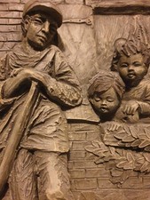 Wandrelief Bauernhof Szene