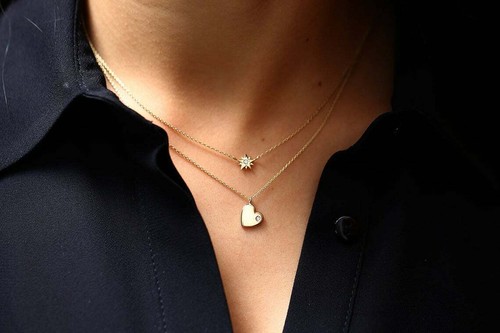 Diamant hals kette collier - diamant,