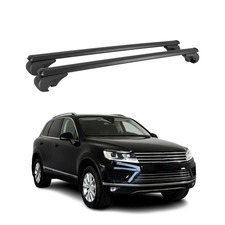 Dachträger für VW Touareg 2010-2025 Gepäckträger Grundträger Alu Schwarz 2x