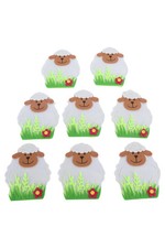 Markenlos Dekofigur Schaf mit Blume Filz Kinder Mehrfarbig Applikationen 11x9cm