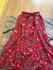 Mango Rock Maxirock Schlitz Knopfe Blumen Bunt Pink Neu Xs Schleife