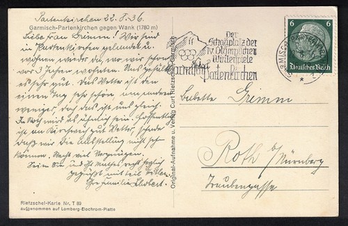 Deutsches reich 1936 postkarte - deutsches,