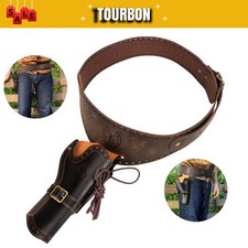 Tourbon Cowboy Echtleder Holster Westernholster Cowboy Drop Leg Revolver Halter