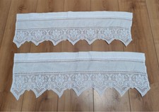 Zwei antike ausgefallene Gardinen echte Handarbeit