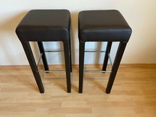2 Stück Barhocker Hartley – dunkelbraun (Wenge) – Massivholz Buche