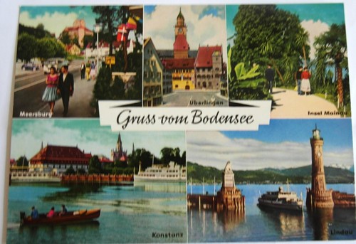 Alte farbige postkarte gruß - postkarte,