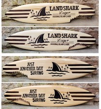 Deko Surfboard 100 cm aus Holz mit Shark Designs Surfbrett  Dekoboard Board