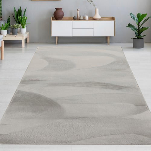Teppich grau hasenfell optik - teppich, hasenfell-optik