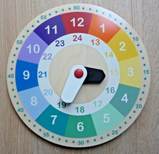 IKEA Wanduhr Holz Kinderuhr bunt 25 cm Lernspielzeug