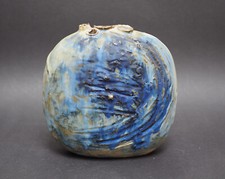 Studiokeramik, Vase, Keramik in Blau, Grau, Braun, Beige, Gudrun Stern Cuxhaven