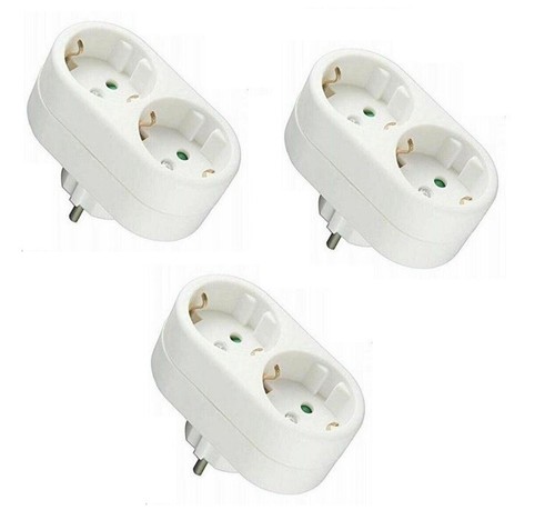 3er set schuko doppelstecker - 3er,