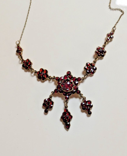 Granatcollier 900 silber - granatcollier,