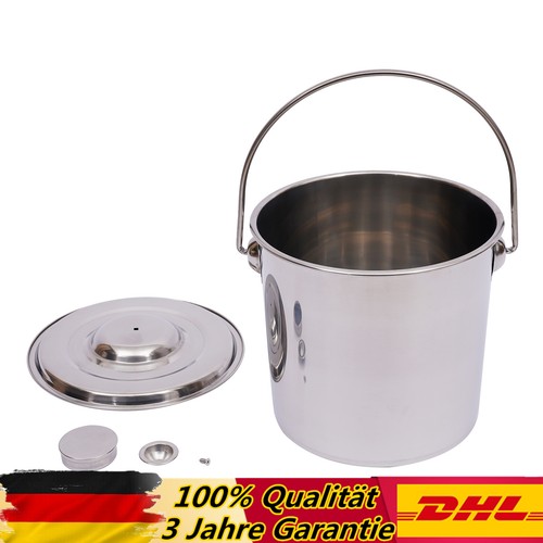 Edelstahleimer mit deckel - 12, l