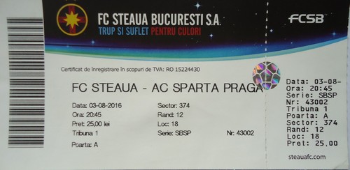 Ticket uefa 2016 - ticket, 2016/17