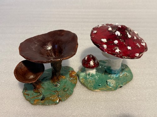 2er set keramik pilze deko - keramik,