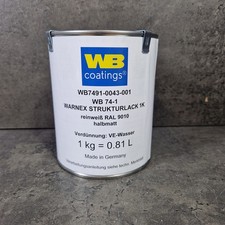 WARNEX Strukturlack WEISS halbmatt RAL 9010 1kg incl Versand