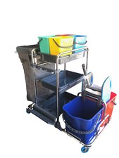 Profi Reinigungswagen /Hygienewagen/Putzwagen/Servicewagen/Systemwagen/Chrom/NEU