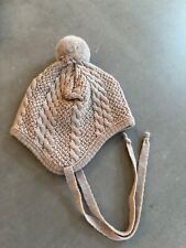 Selana Schweiz Baby Wintermütze - 100% Bio Merinowolle Beige 62/68