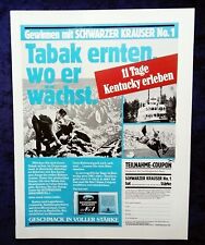 Schwarzer Krauser Tabak, originale Werbung aus 1987