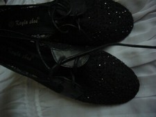 SEXY GLITZER  SCHNÜR SCHUHE AUS NETZ  *KAYLA SHOE * SCHWARZ  GR. 38