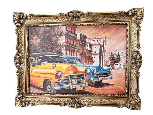 Cuba autos nostalgie 90x70 - nostalgie,