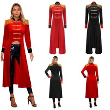 Damen Zirkus Zirkusdirektorin Kostüm Gothic Samt Frack Jacke Fasching Karneval