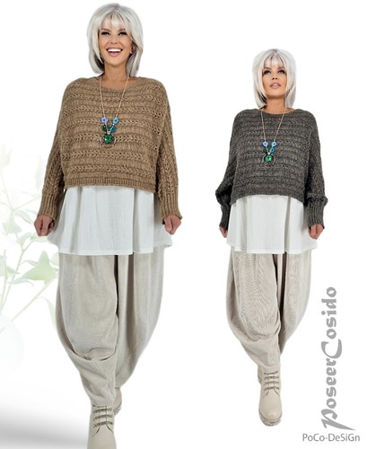 Lagenlook kurz pullover strick - lagenlook, kurz-pullover