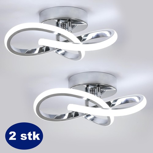 2stk silber led deckenleuchte - silber,